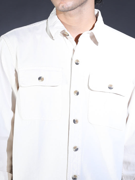 REGULAR FIT PLAIN DOUBLE POCKET BIEGE