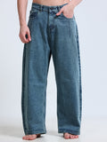 Smoky Blue Barrel Fit Jeans
