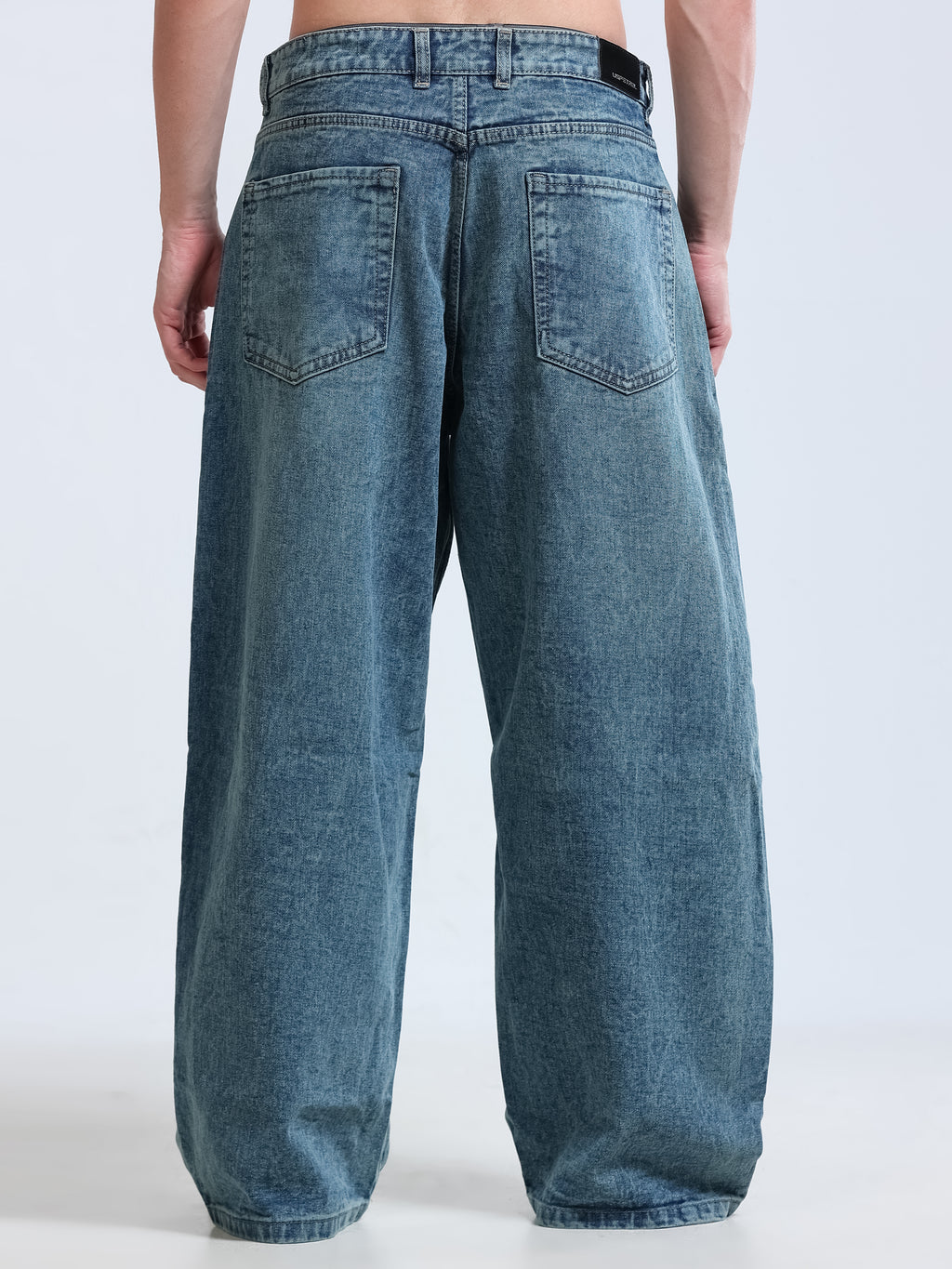 Smoky Blue Barrel Fit Jeans