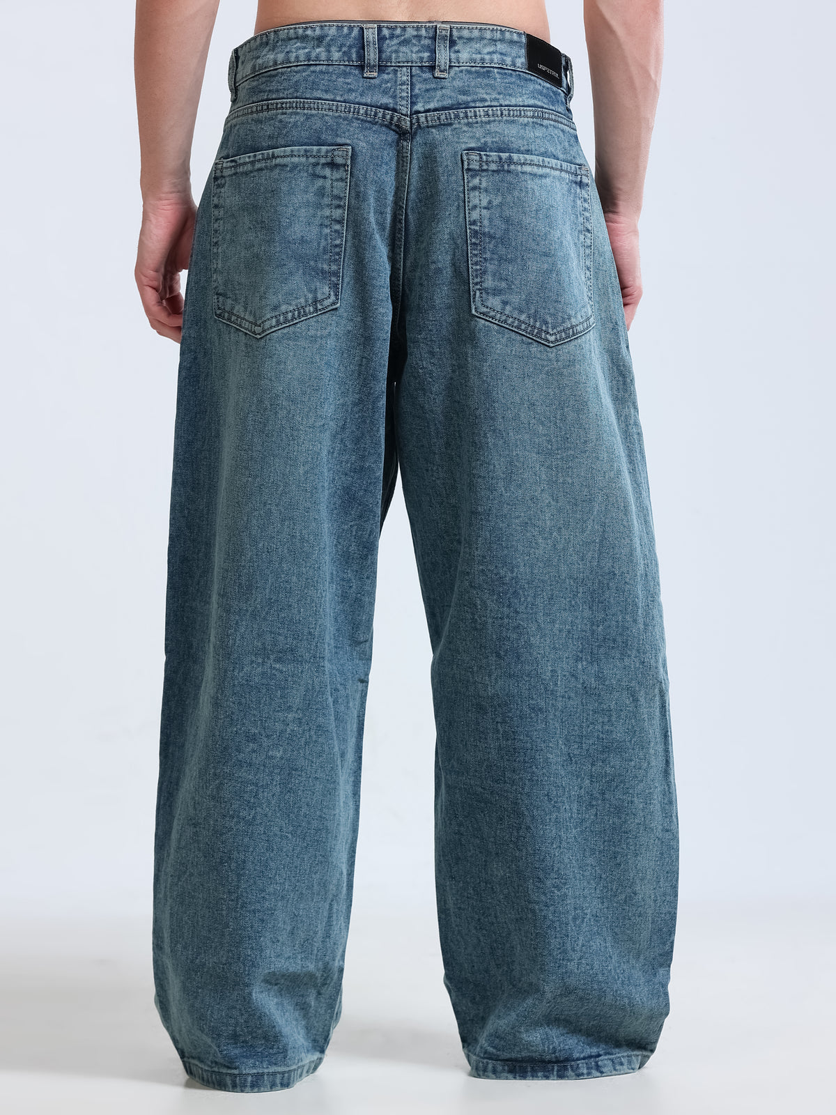 Smoky Blue Barrel Fit Jeans