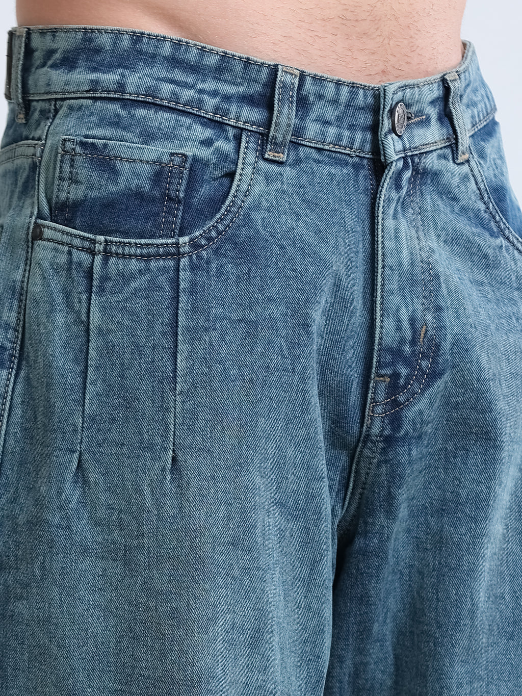 Smoky Blue Barrel Fit Jeans