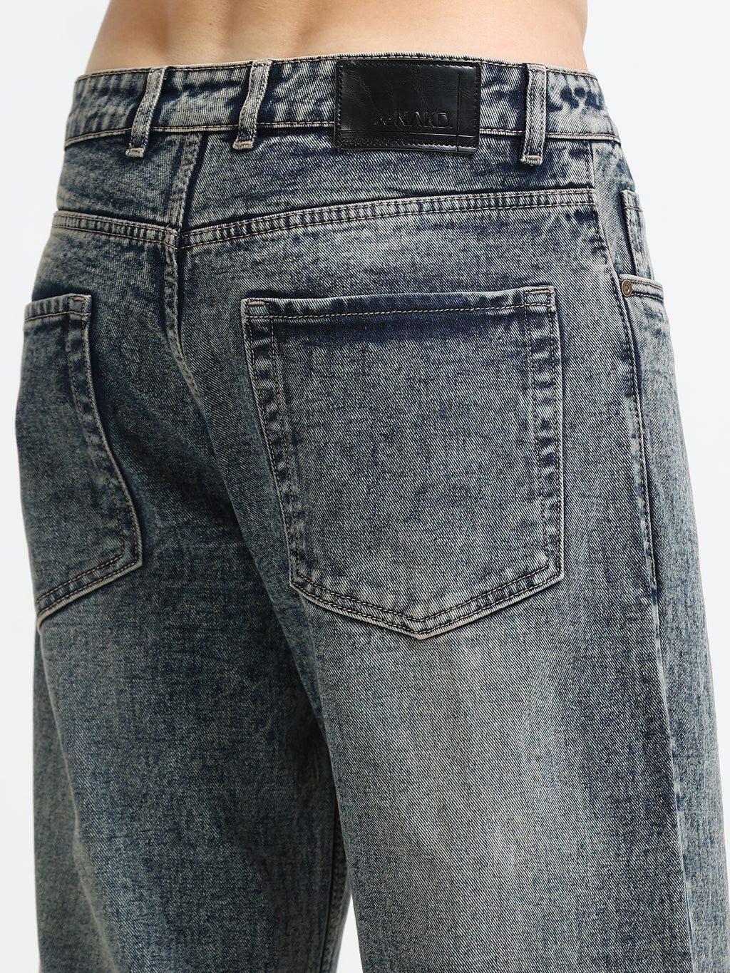 Textured Ash Baggy Denim