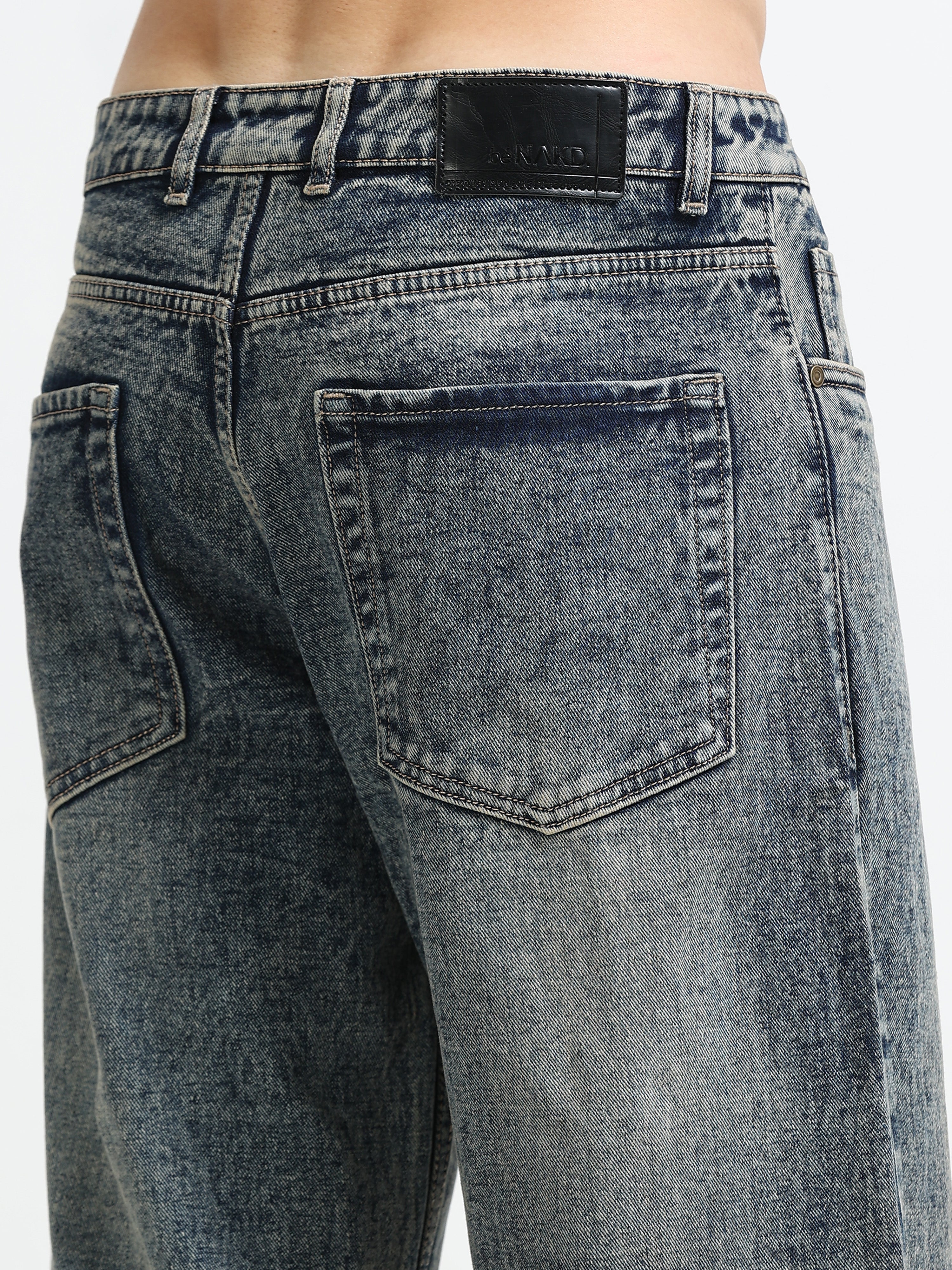 Textured Ash Baggy Denim