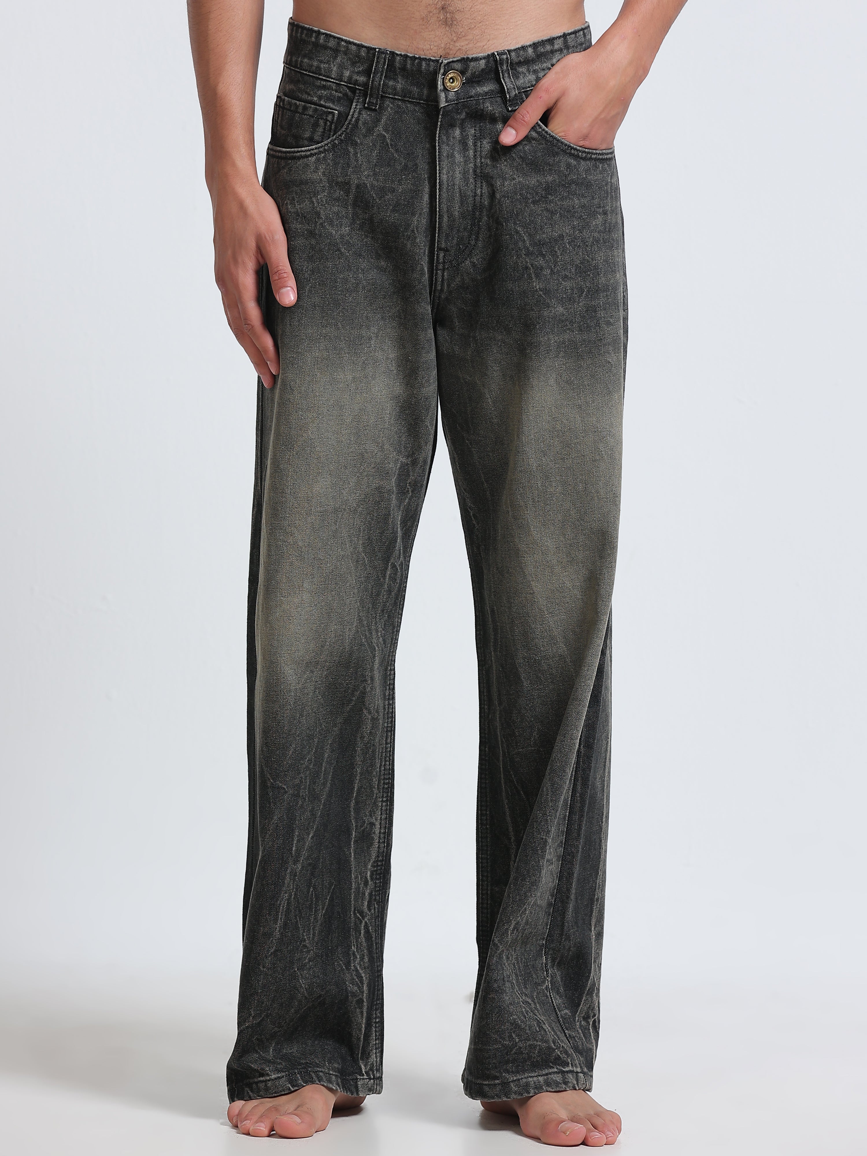 Charcoal Smoke Wide Leg Jeans