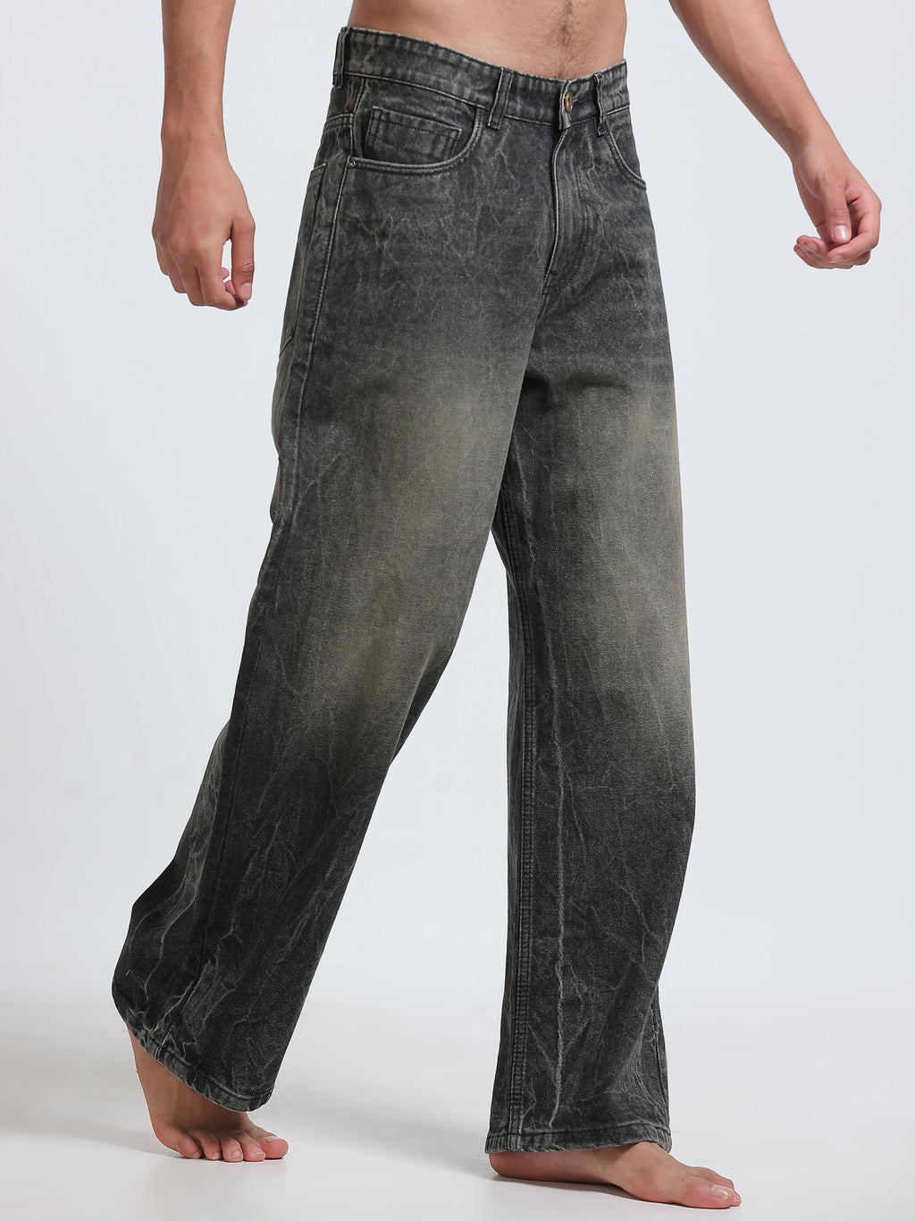 Charcoal Smoke Wide Leg Jeans