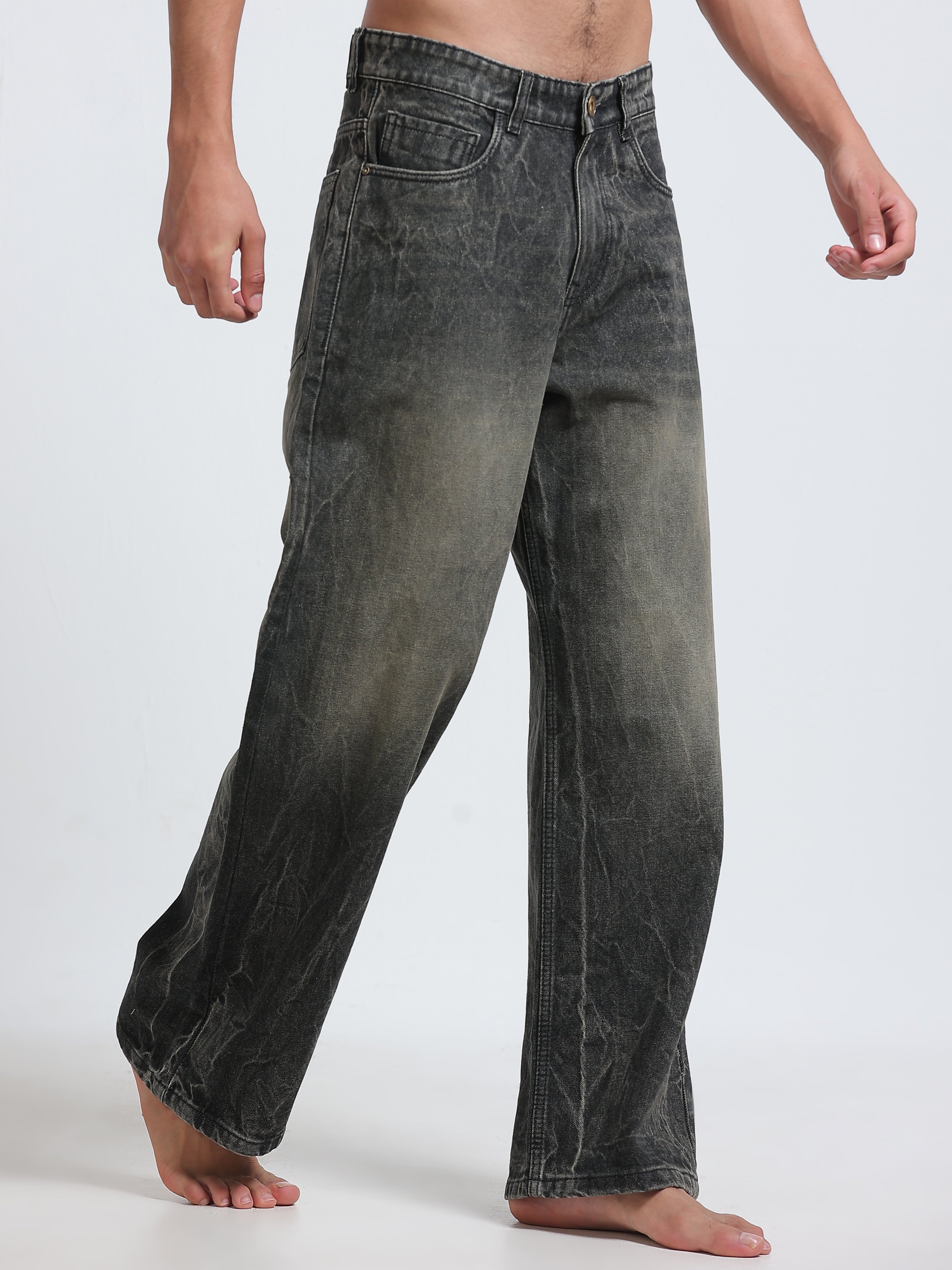 Charcoal Smoke Wide Leg Jeans