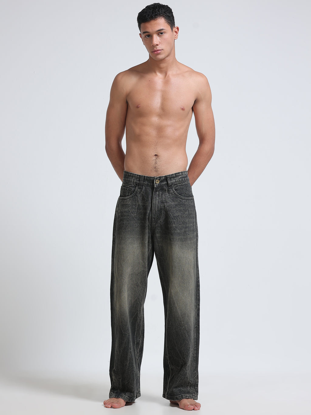 Charcoal Smoke Wide Leg Jeans