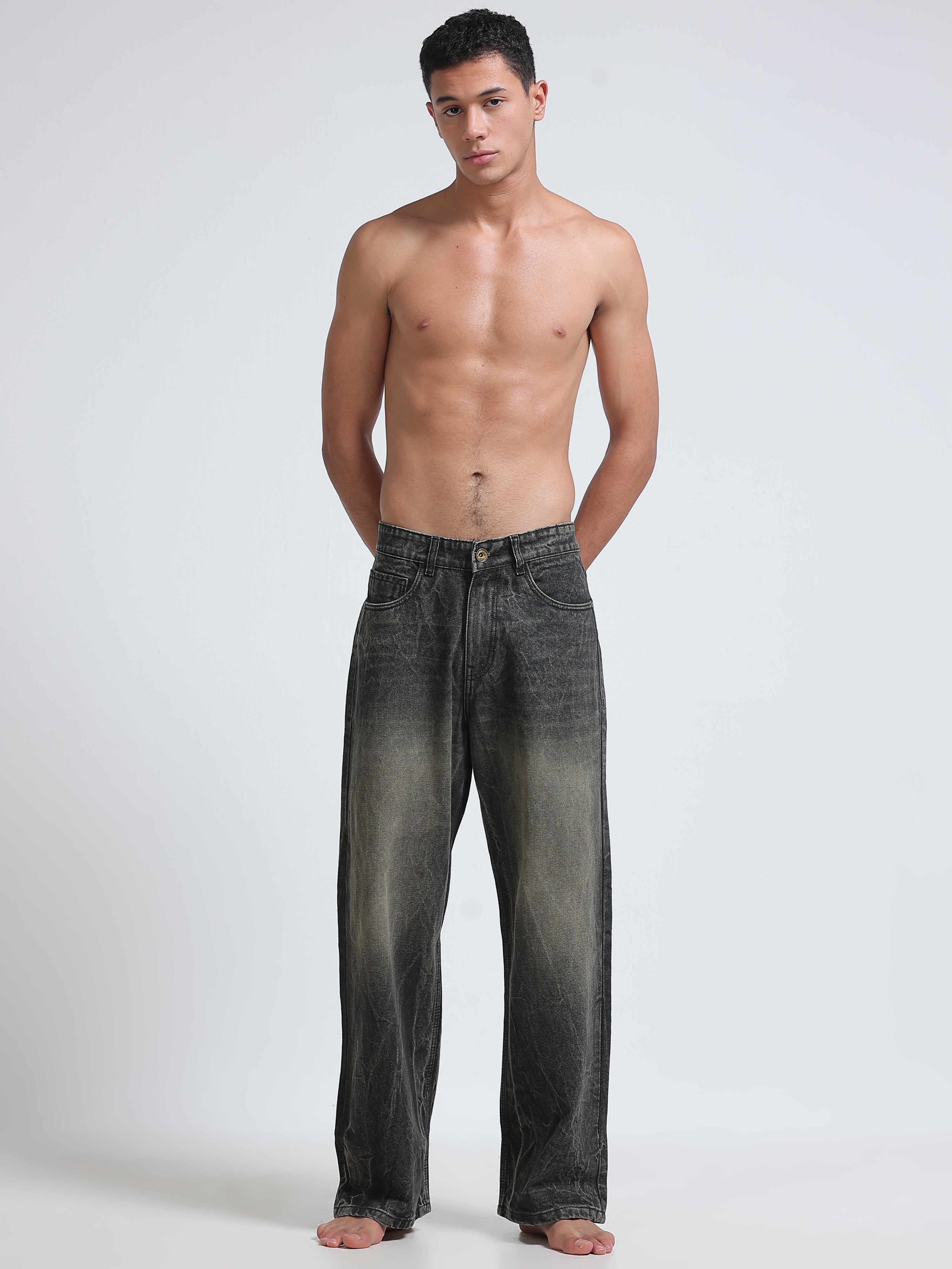 Charcoal Smoke Wide Leg Jeans