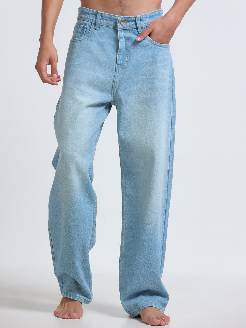 Cloud Blue Baggy Denim