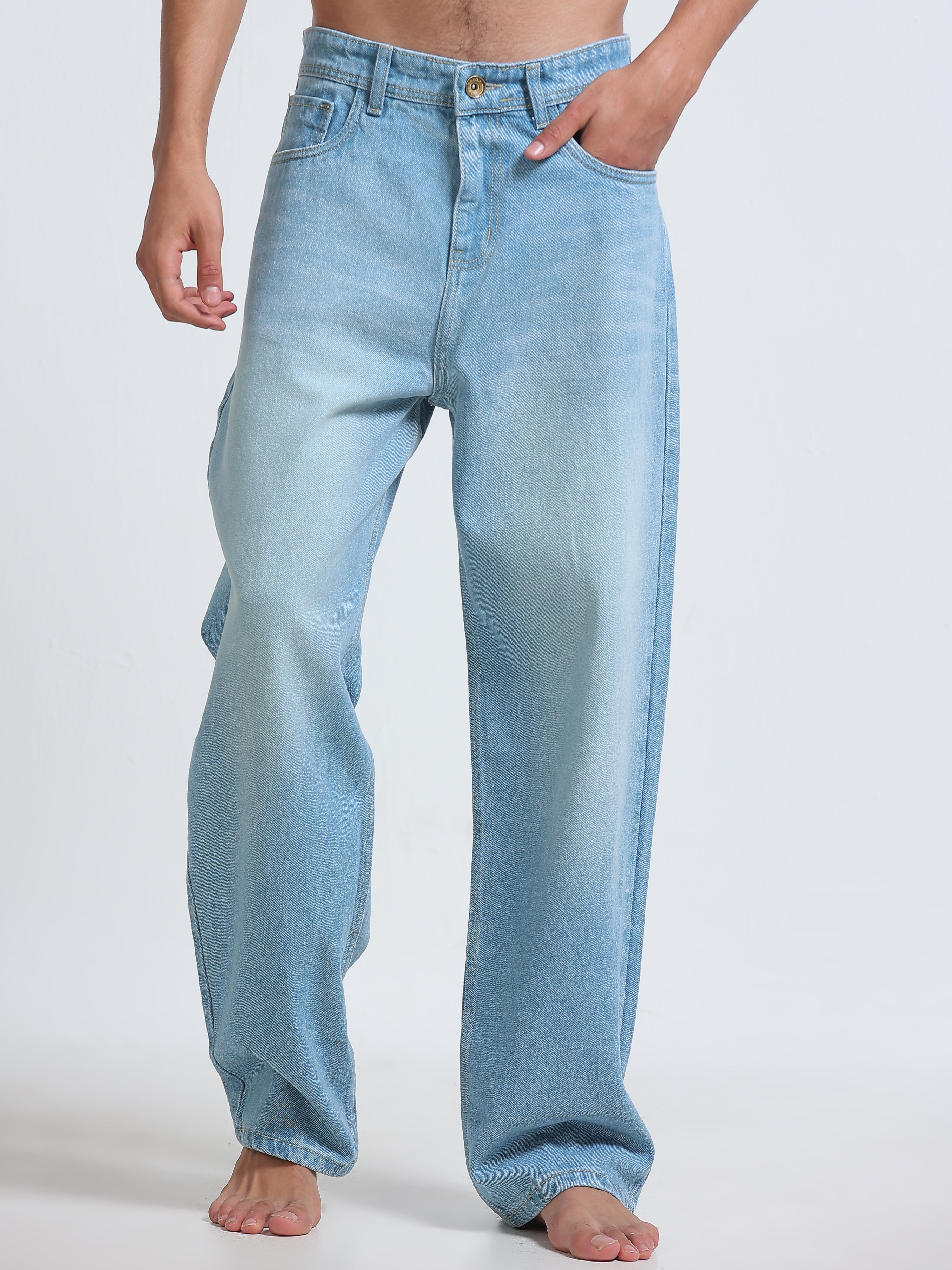 Cloud Blue Baggy Denim