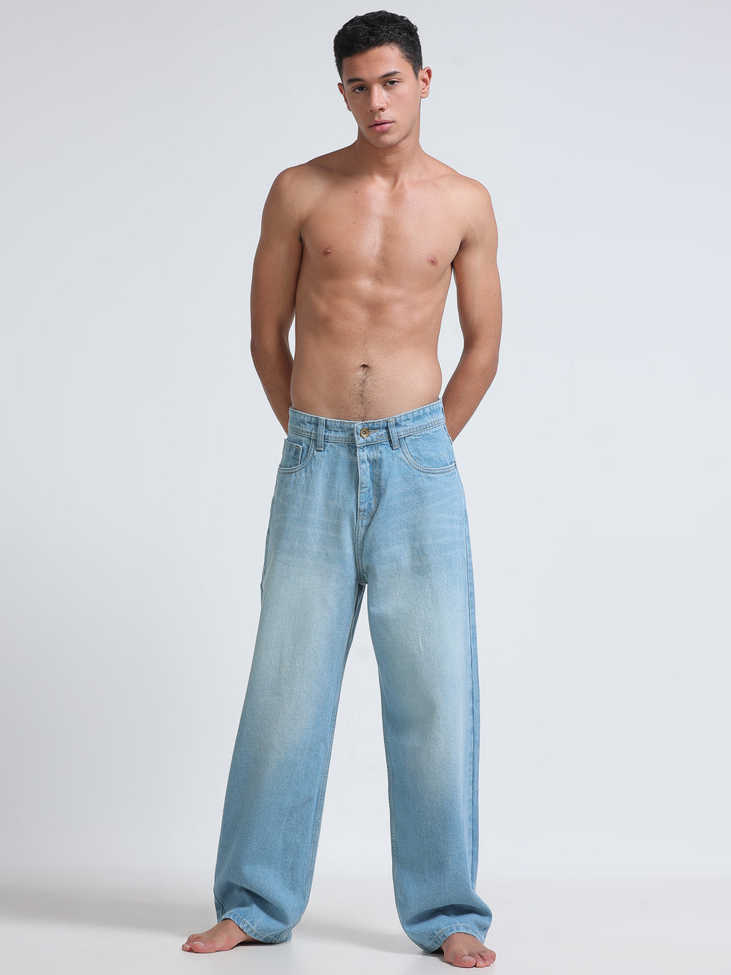 Cloud Blue Baggy Denim