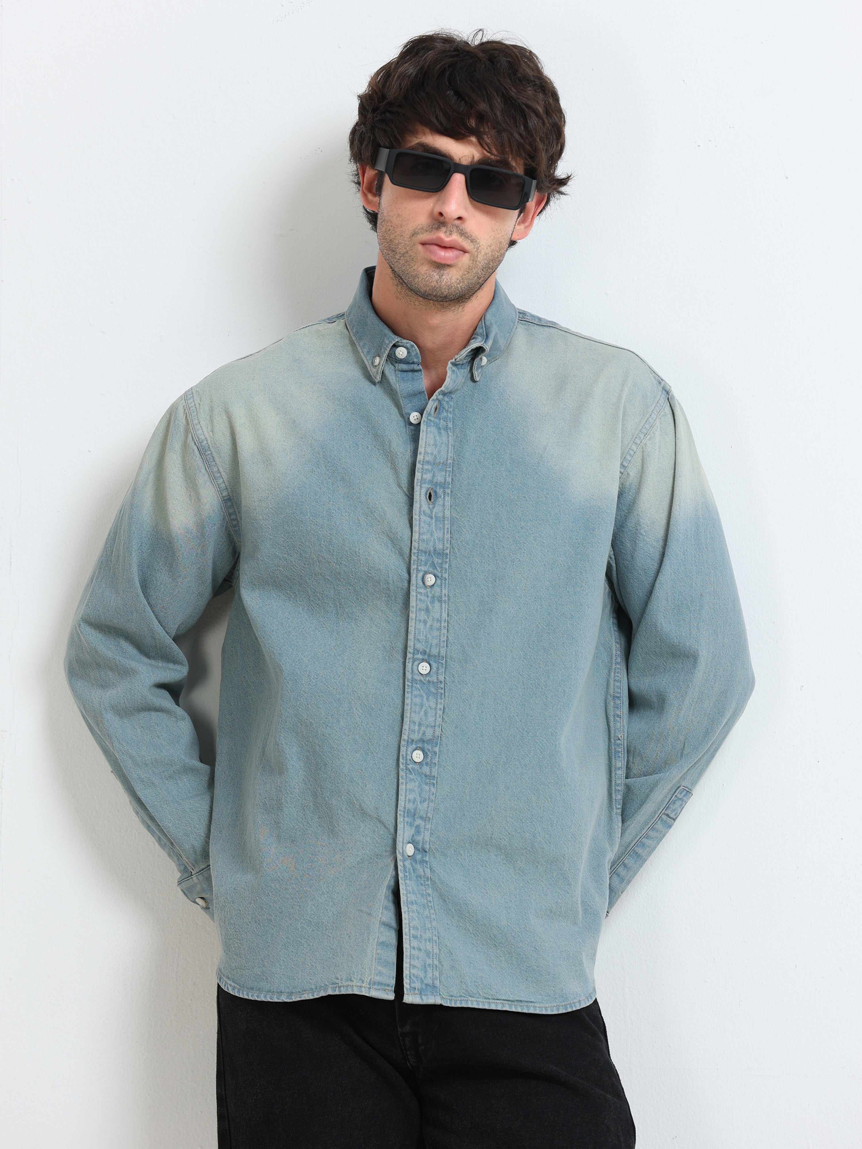 Antiqued Light Wash Denim