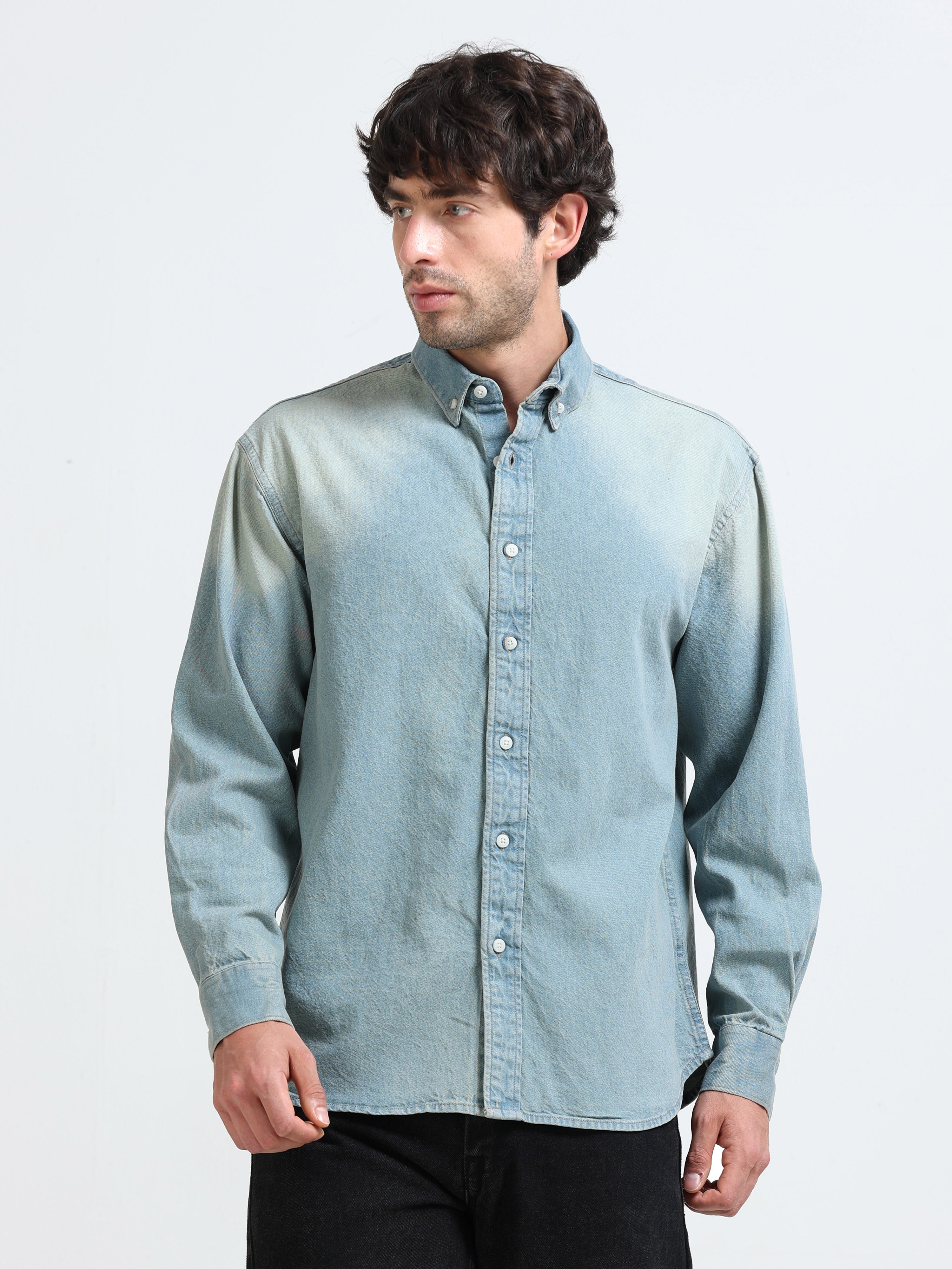 Antiqued Light Wash Denim