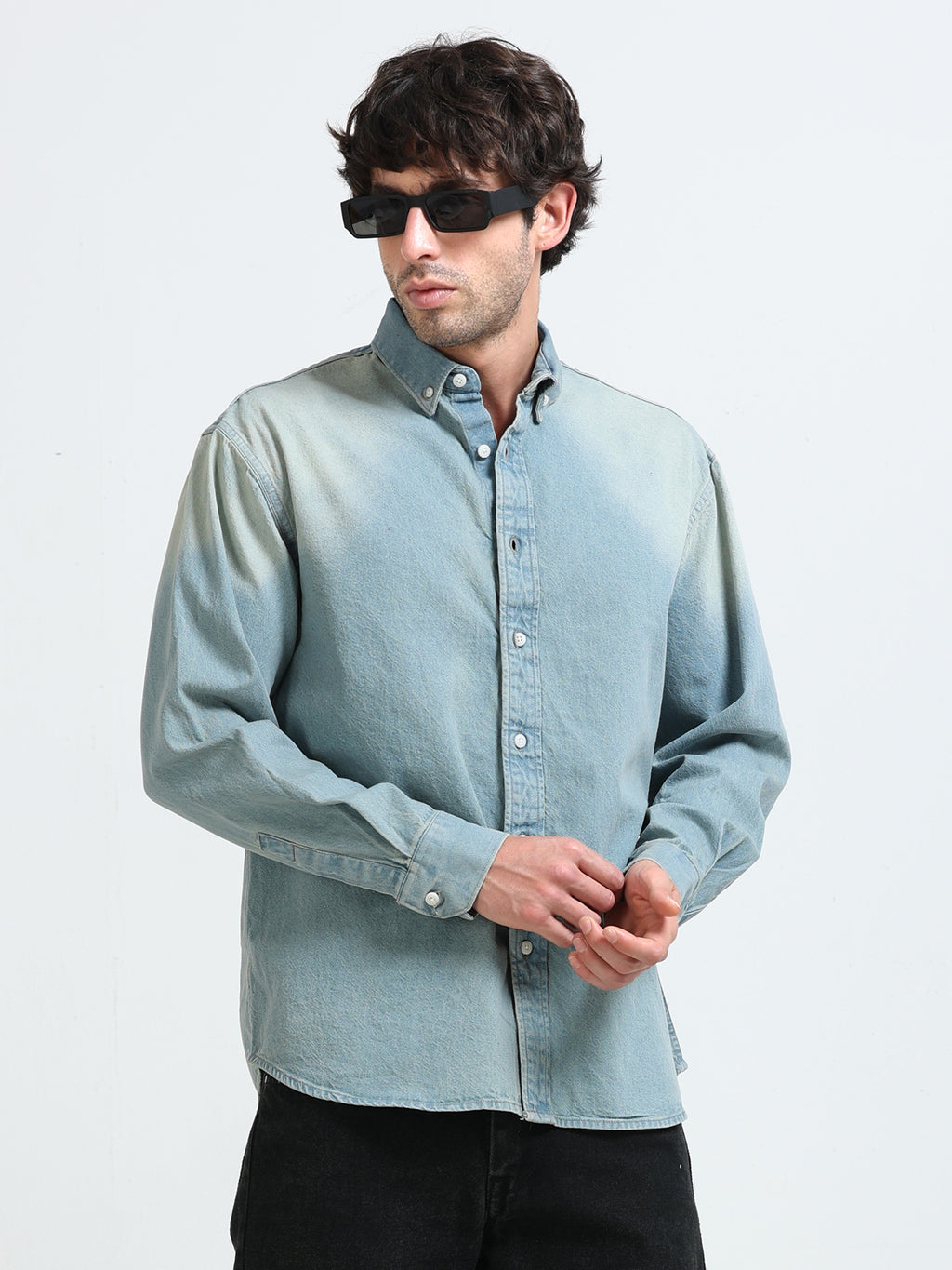 Antiqued Light Wash Denim