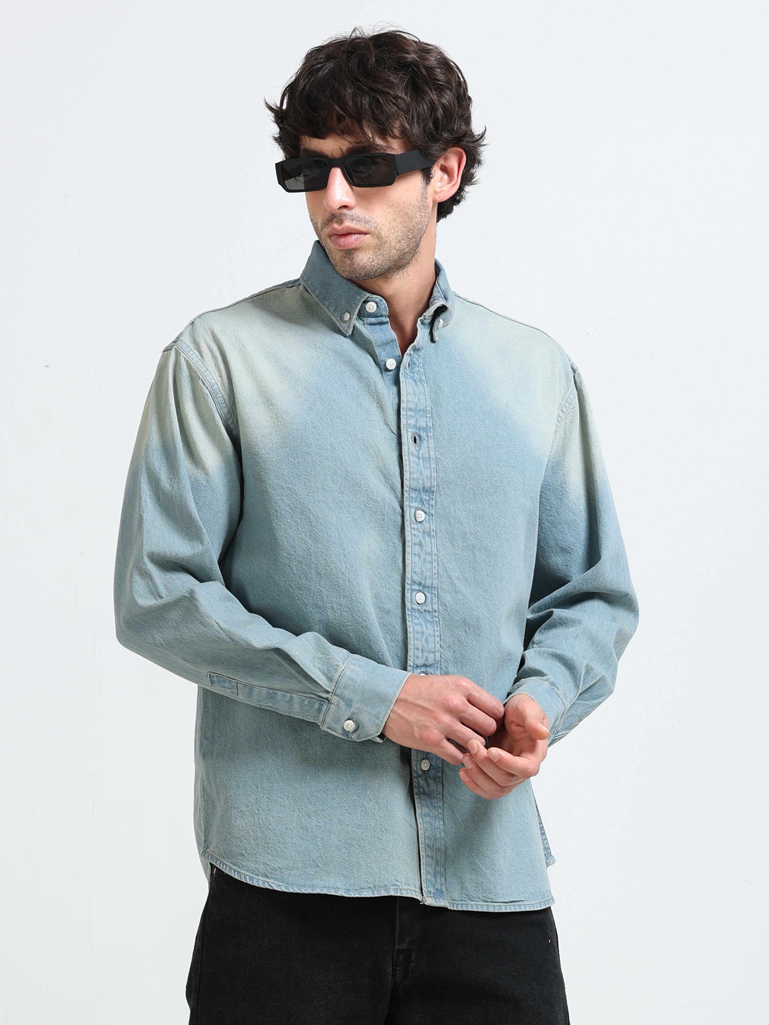 Antiqued Light Wash Denim