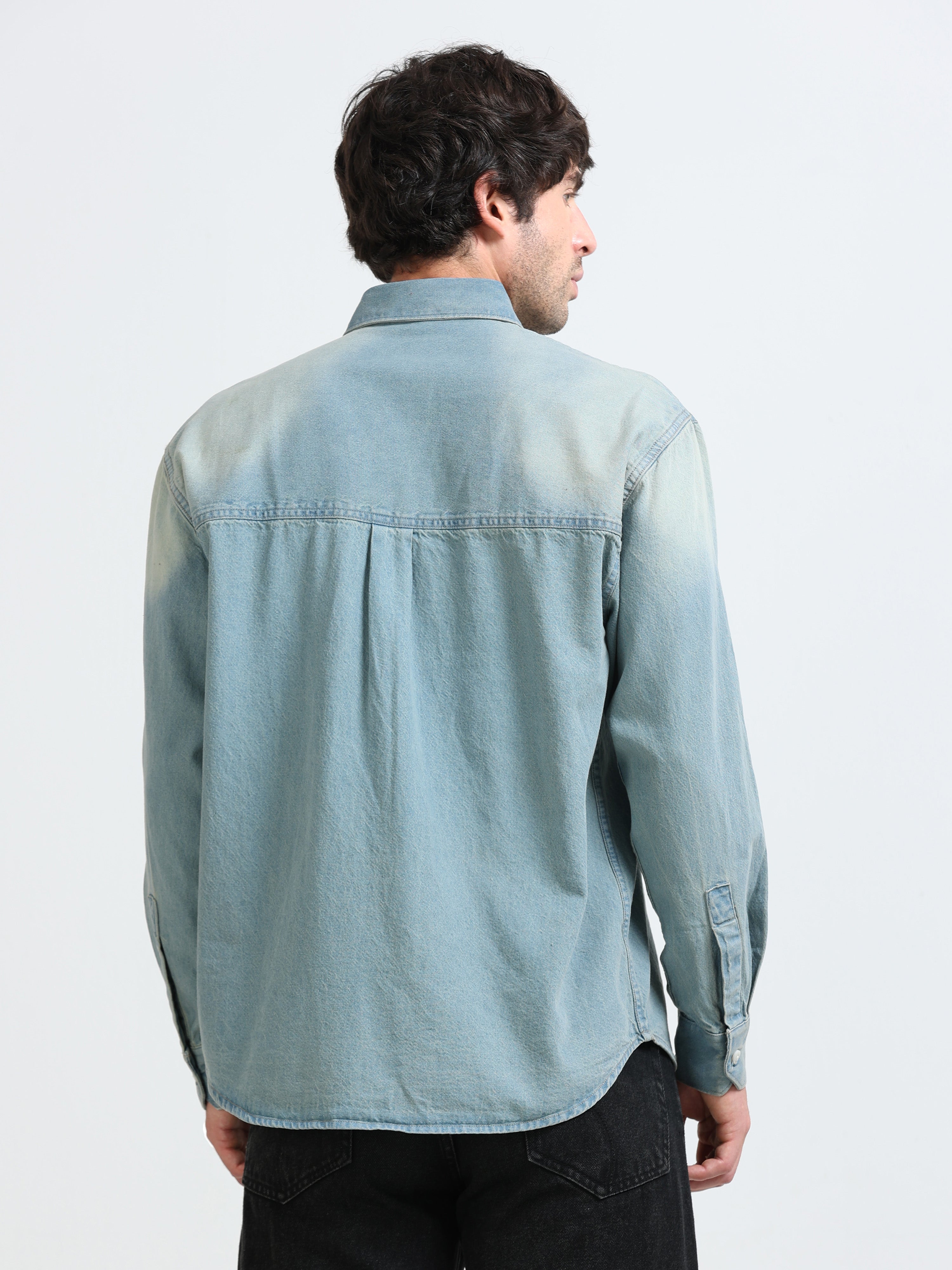 Antiqued Light Wash Denim