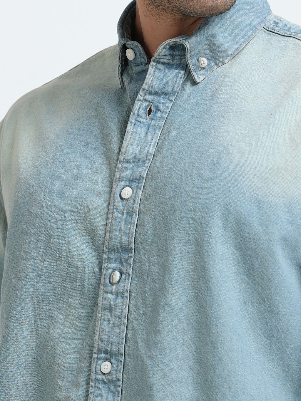 Antiqued Light Wash Denim