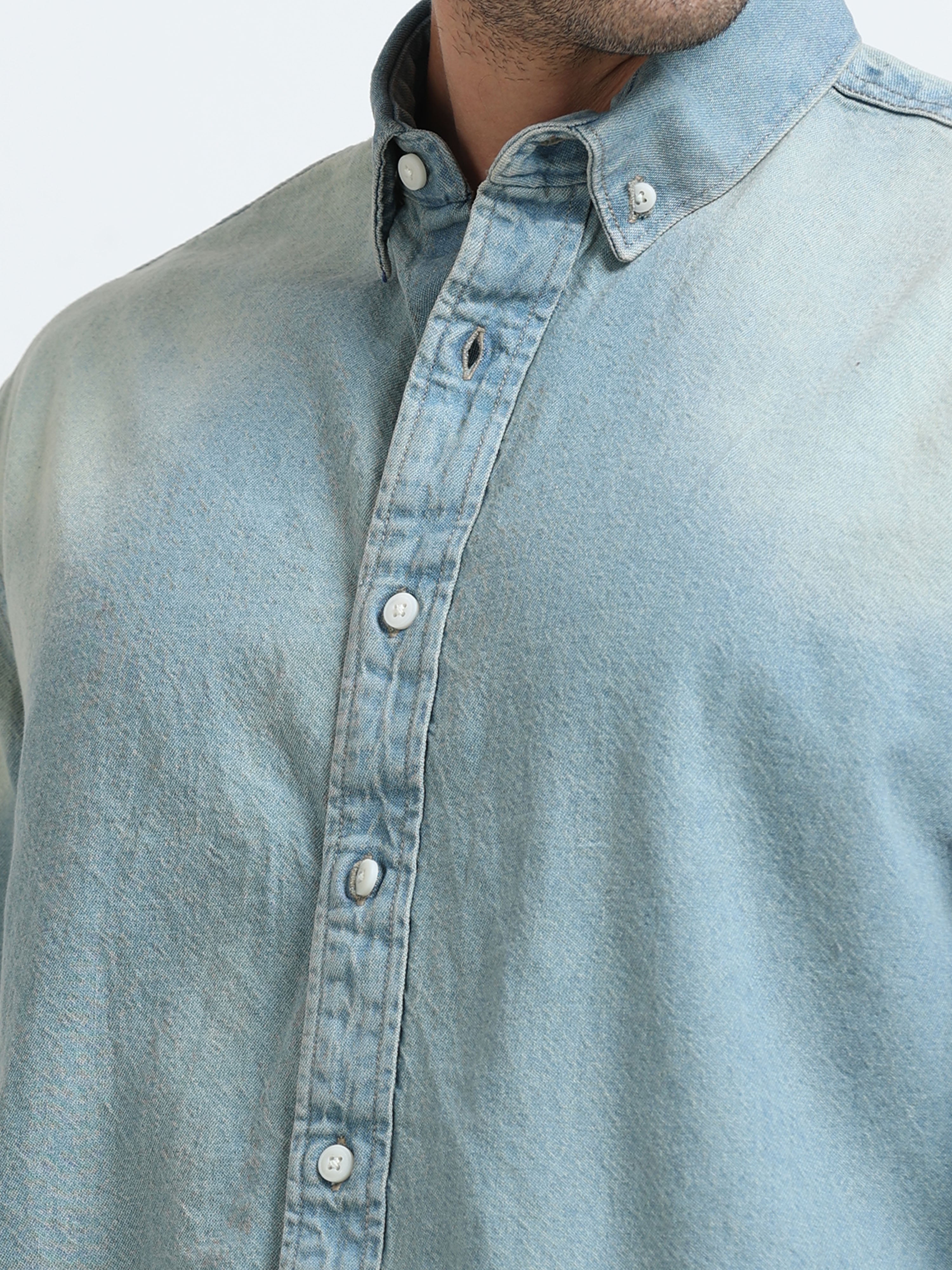 Antiqued Light Wash Denim