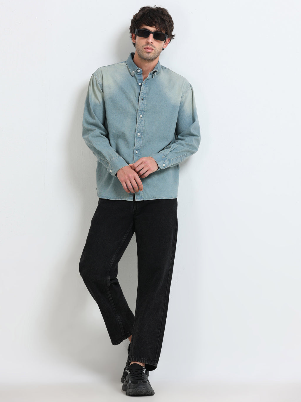 Antiqued Light Wash Denim