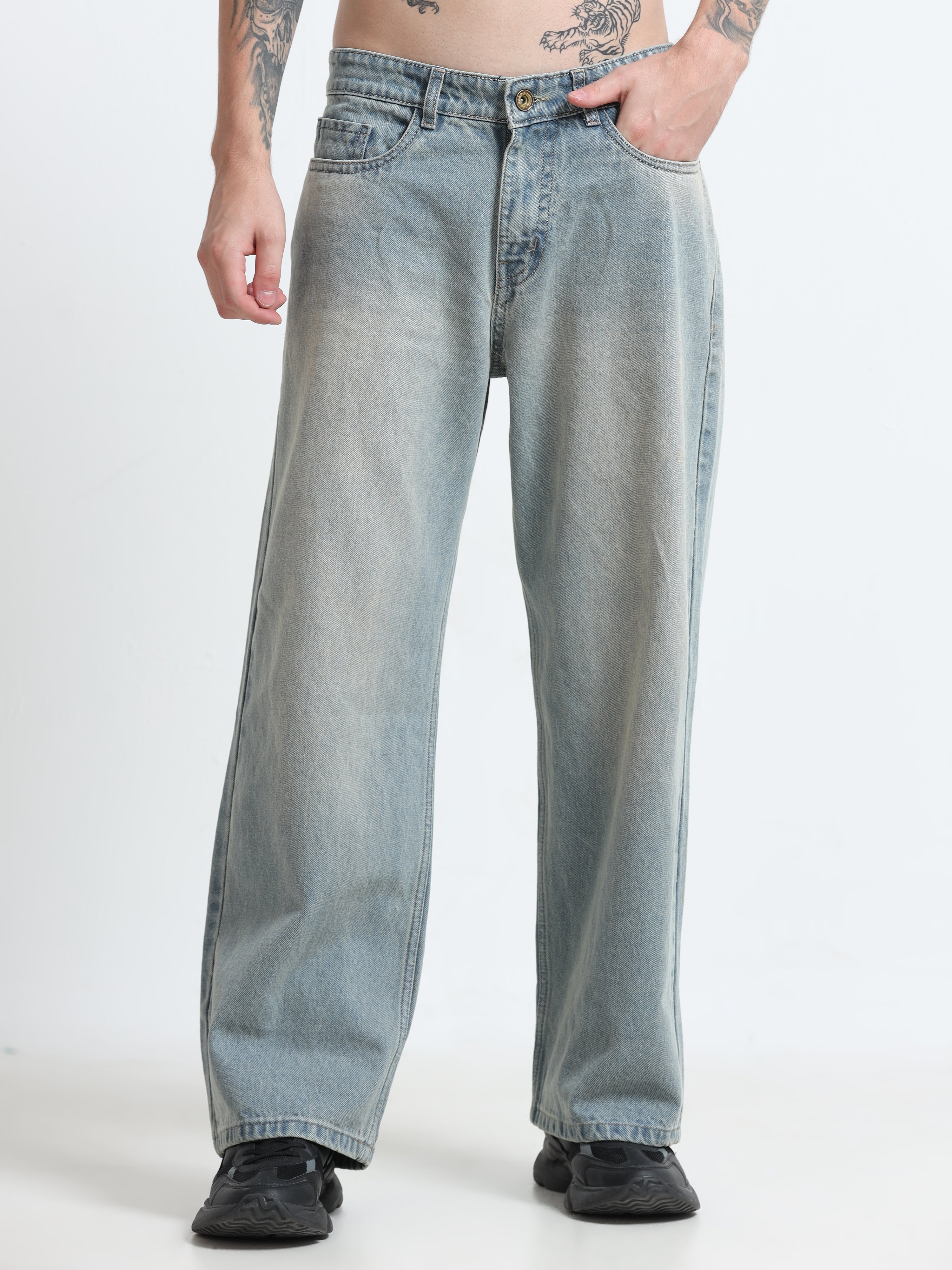 Frosted Haze Wide Leg Baggy Jeans