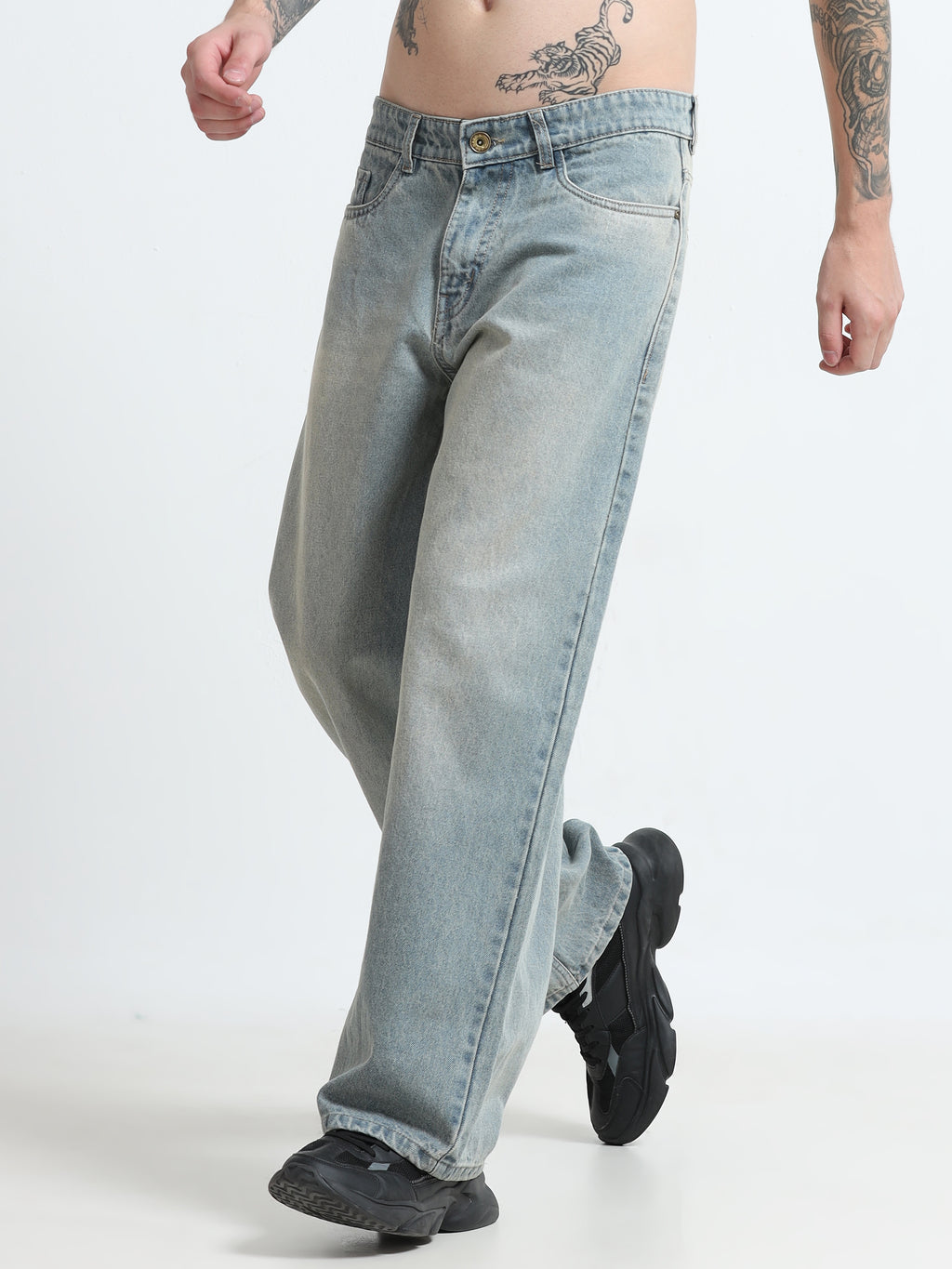 Frosted Haze Wide Leg Baggy Jeans