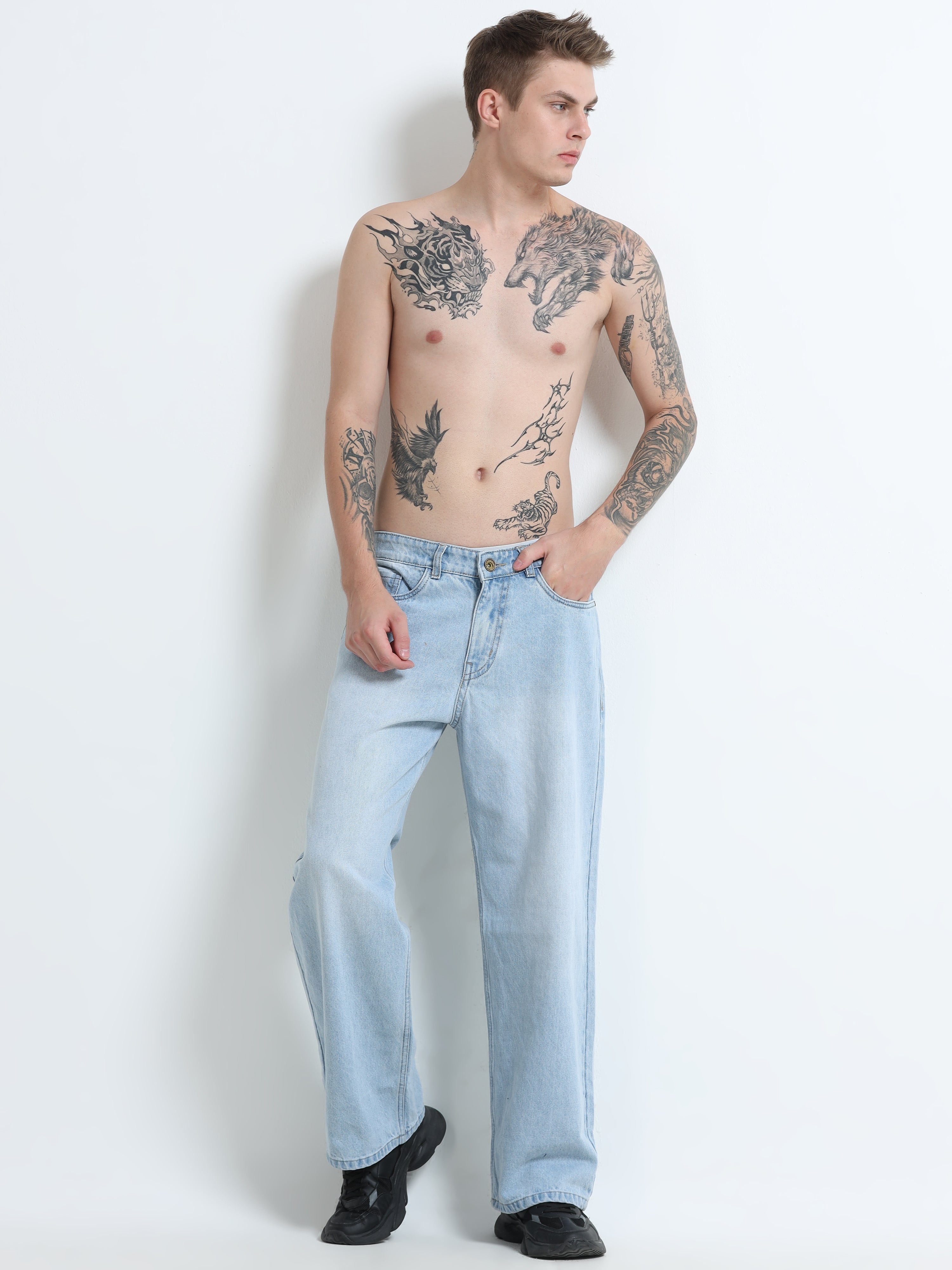 The Ice Wash Wide Leg Jeans