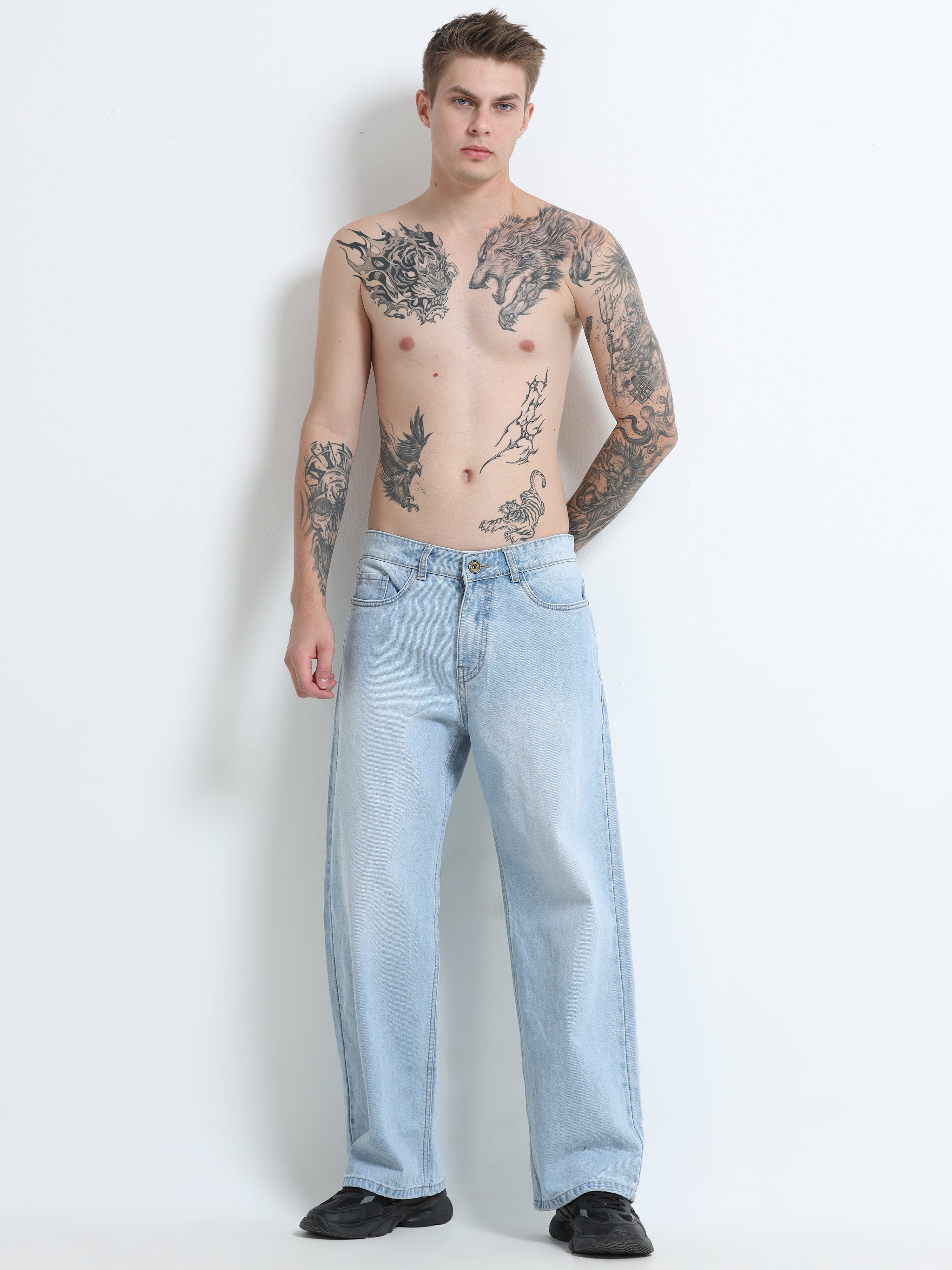 The Ice Wash Wide Leg Jeans