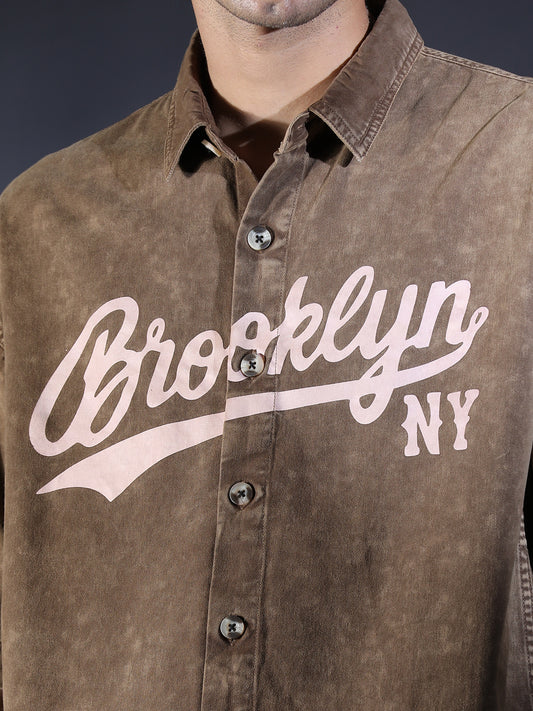 RELAXED FIT PRINT BROWN