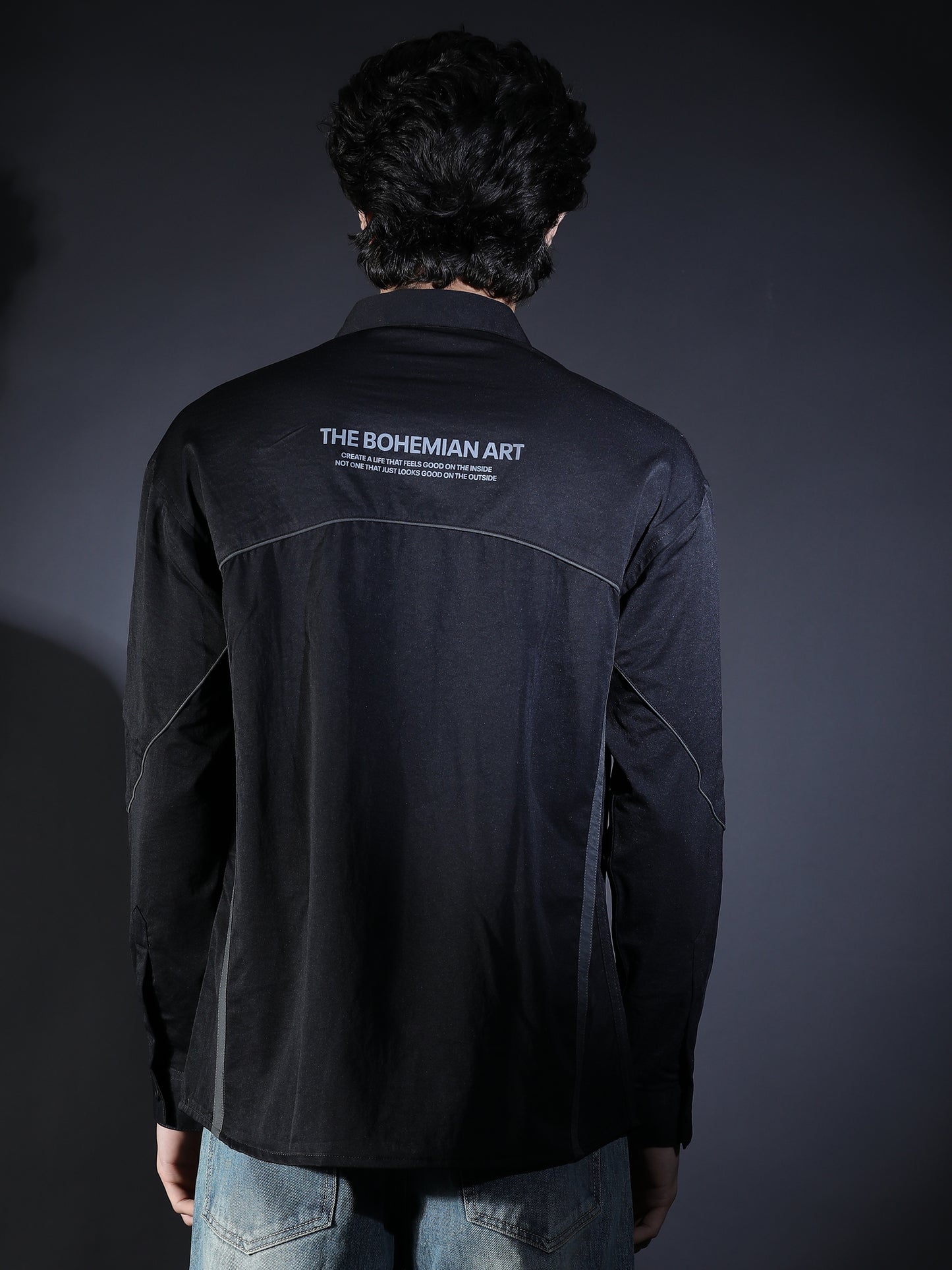 PLAIN FULL SLEEVE PIPING (SNAP) BLACK