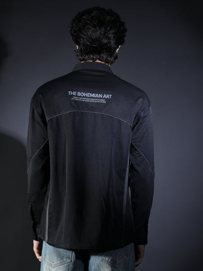 PLAIN FULL SLEEVE PIPING (SNAP) BLACK