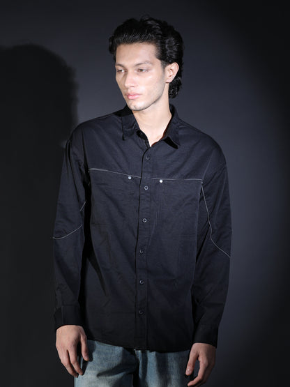 PLAIN FULL SLEEVE PIPING (SNAP) BLACK