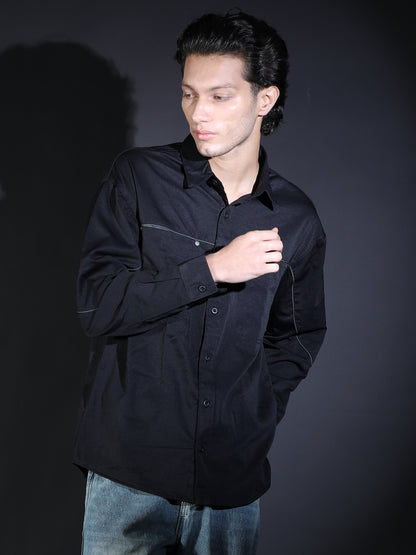 PLAIN FULL SLEEVE PIPING (SNAP) BLACK