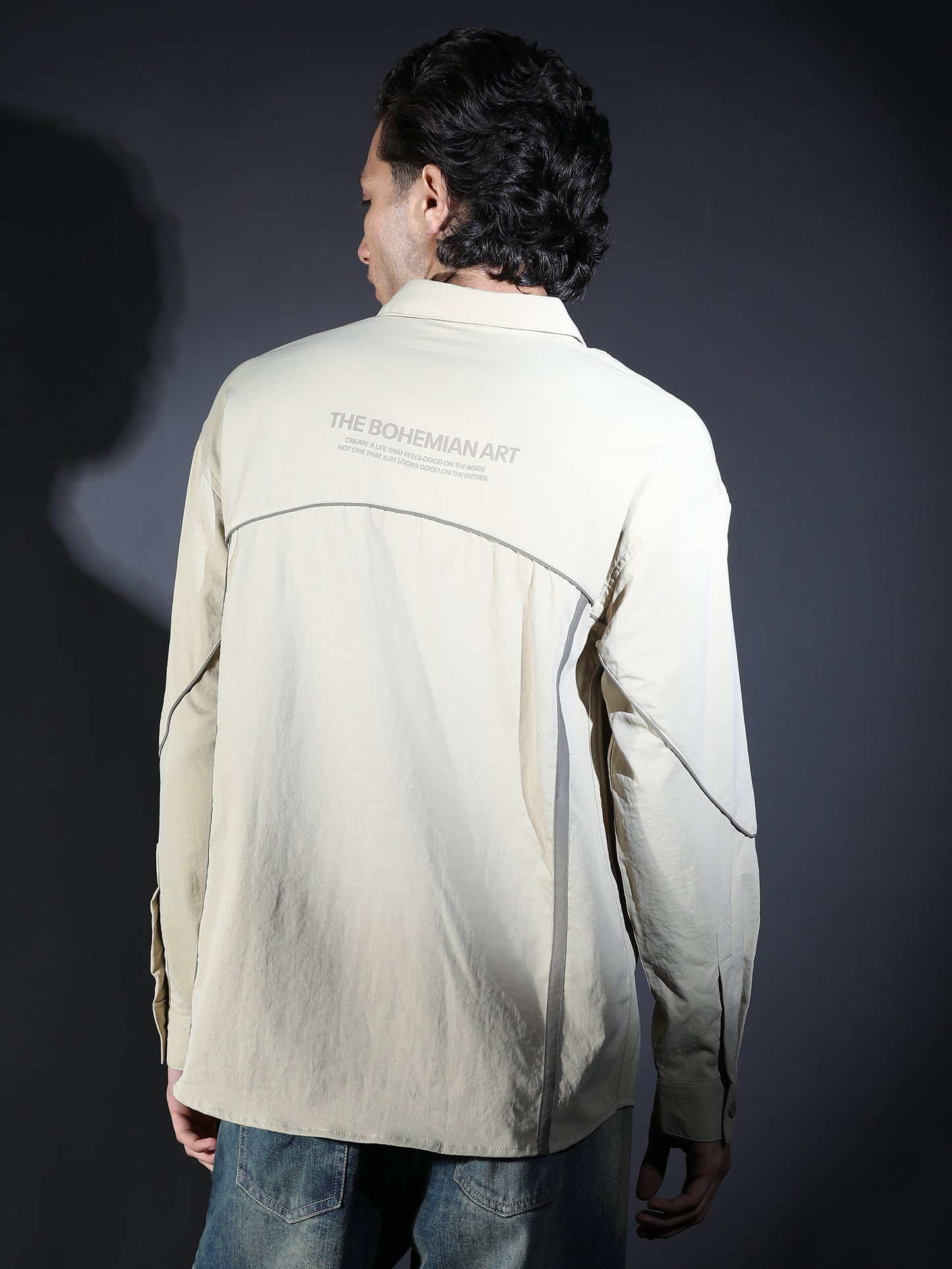 PLAIN FULL SLEEVE PIPING (SNAP) BIEGE