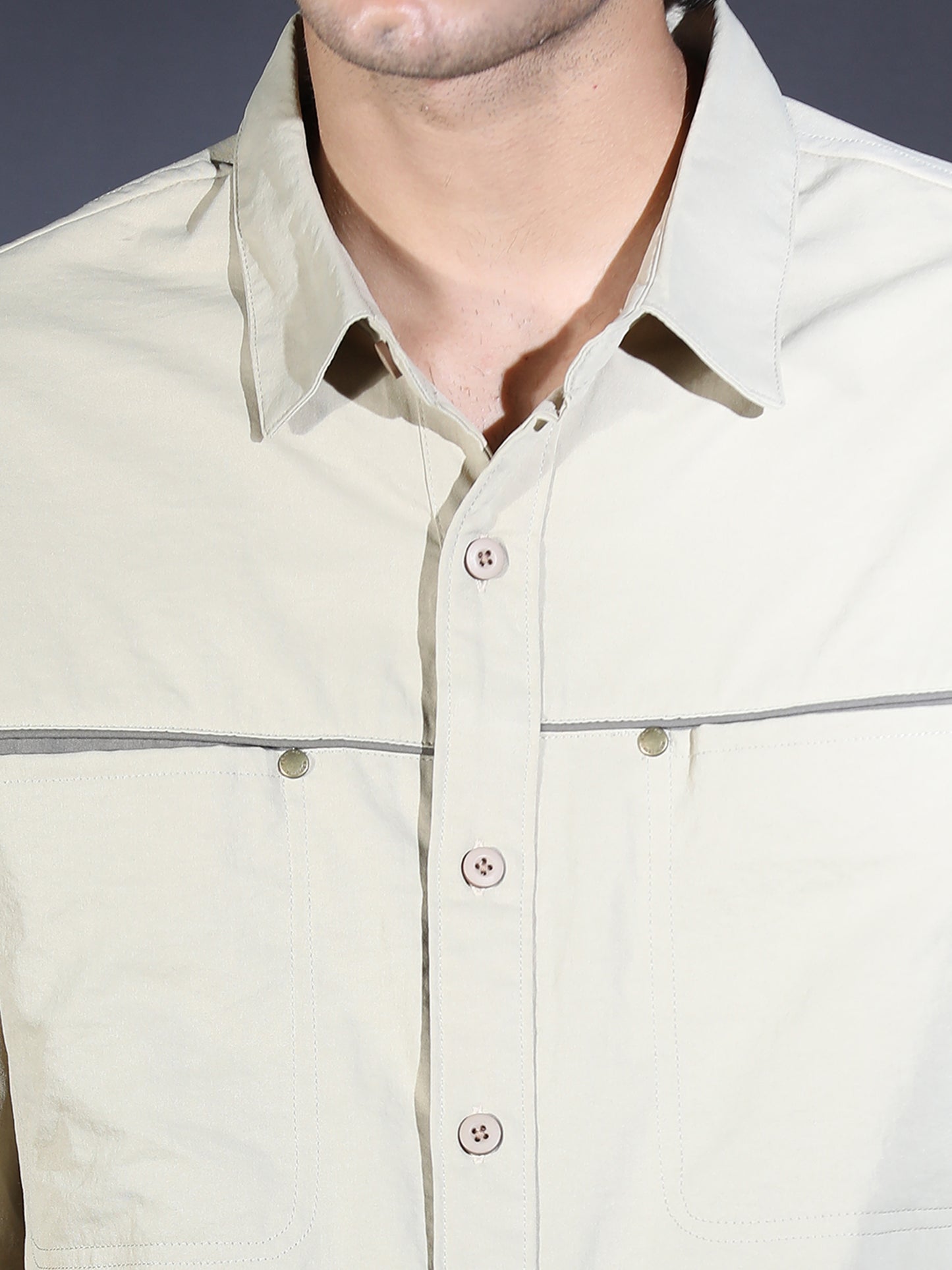 PLAIN FULL SLEEVE PIPING (SNAP) BIEGE