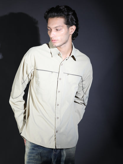 PLAIN FULL SLEEVE PIPING (SNAP) BIEGE