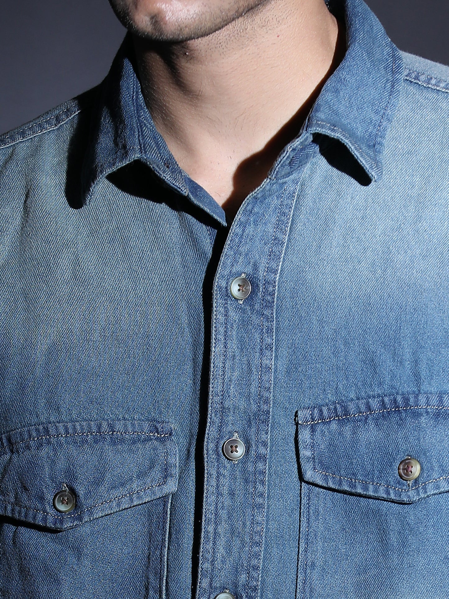 DOUBLE POCKET BLUE DENIM 2