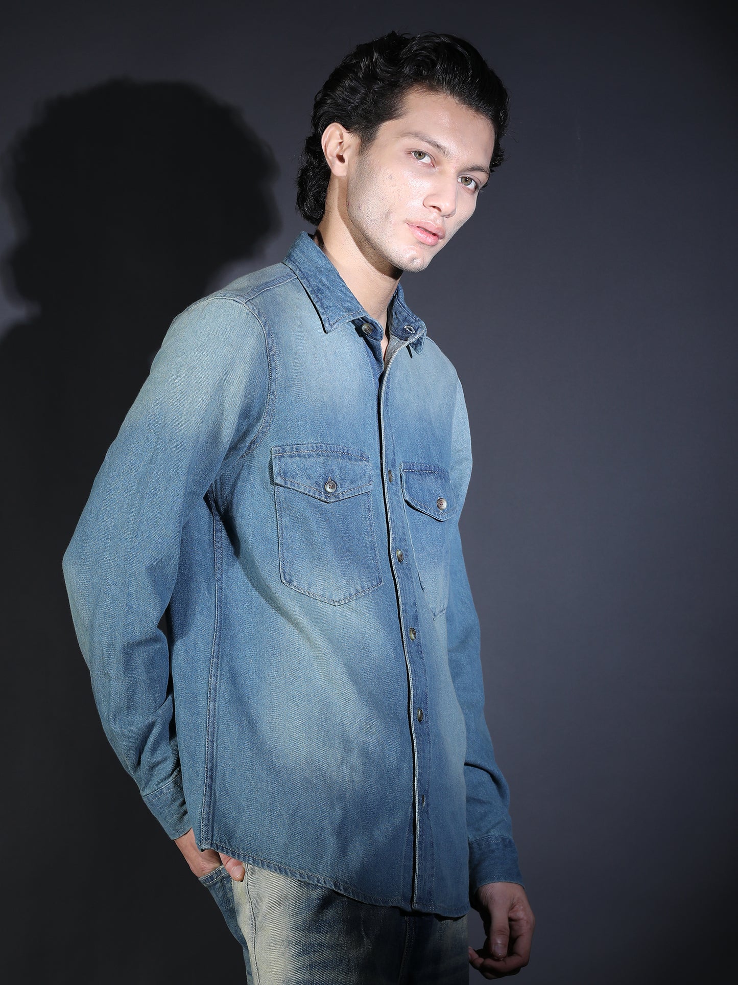 DOUBLE POCKET BLUE DENIM 2