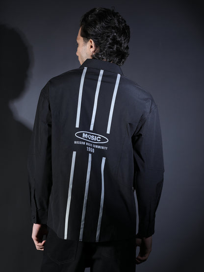 IMP PLAIM BACK PRINTED LINES BLACK