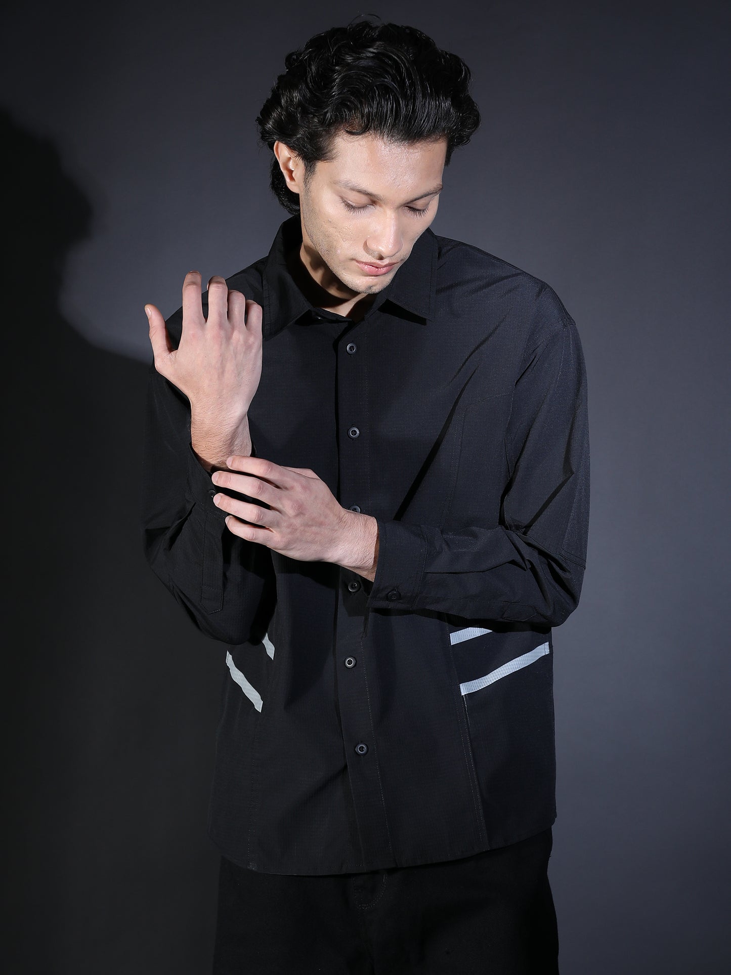 IMP PLAIM BACK PRINTED LINES BLACK