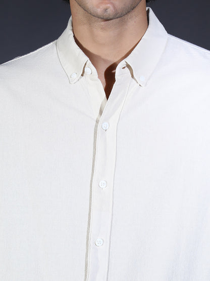 REGULAR FIT PLAIN SHIRT BIEGE