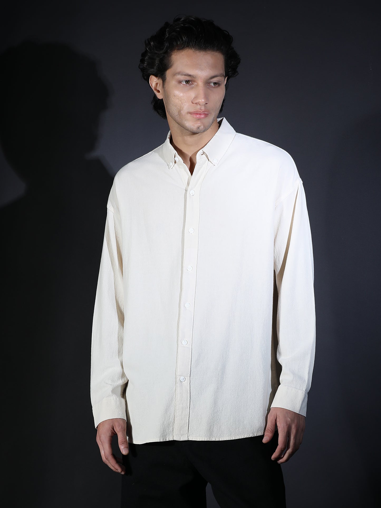 REGULAR FIT PLAIN SHIRT BIEGE