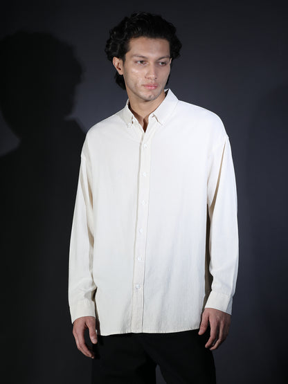 REGULAR FIT PLAIN SHIRT BIEGE