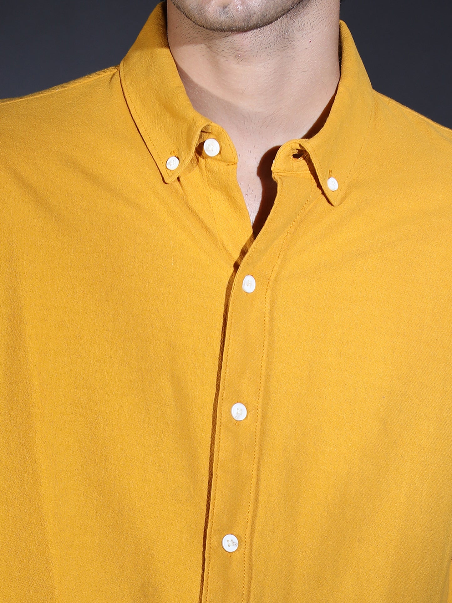 REGULAR FIT PLAIN SHIRT YELLOW1