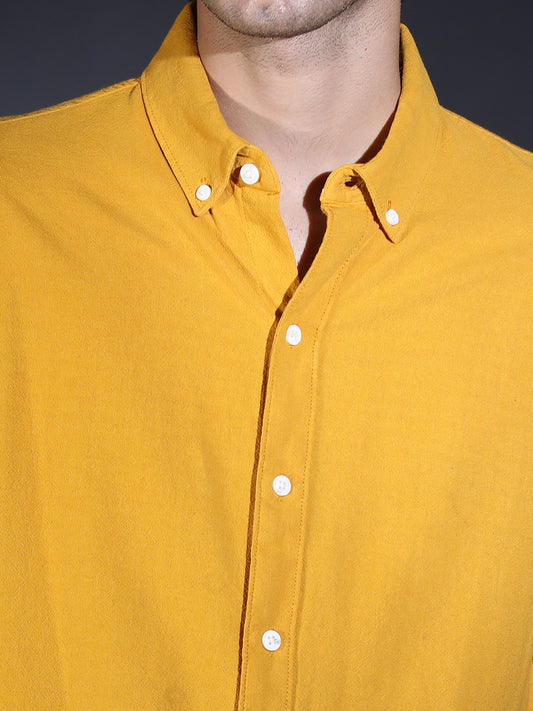 REGULAR FIT PLAIN SHIRT YELLOW1