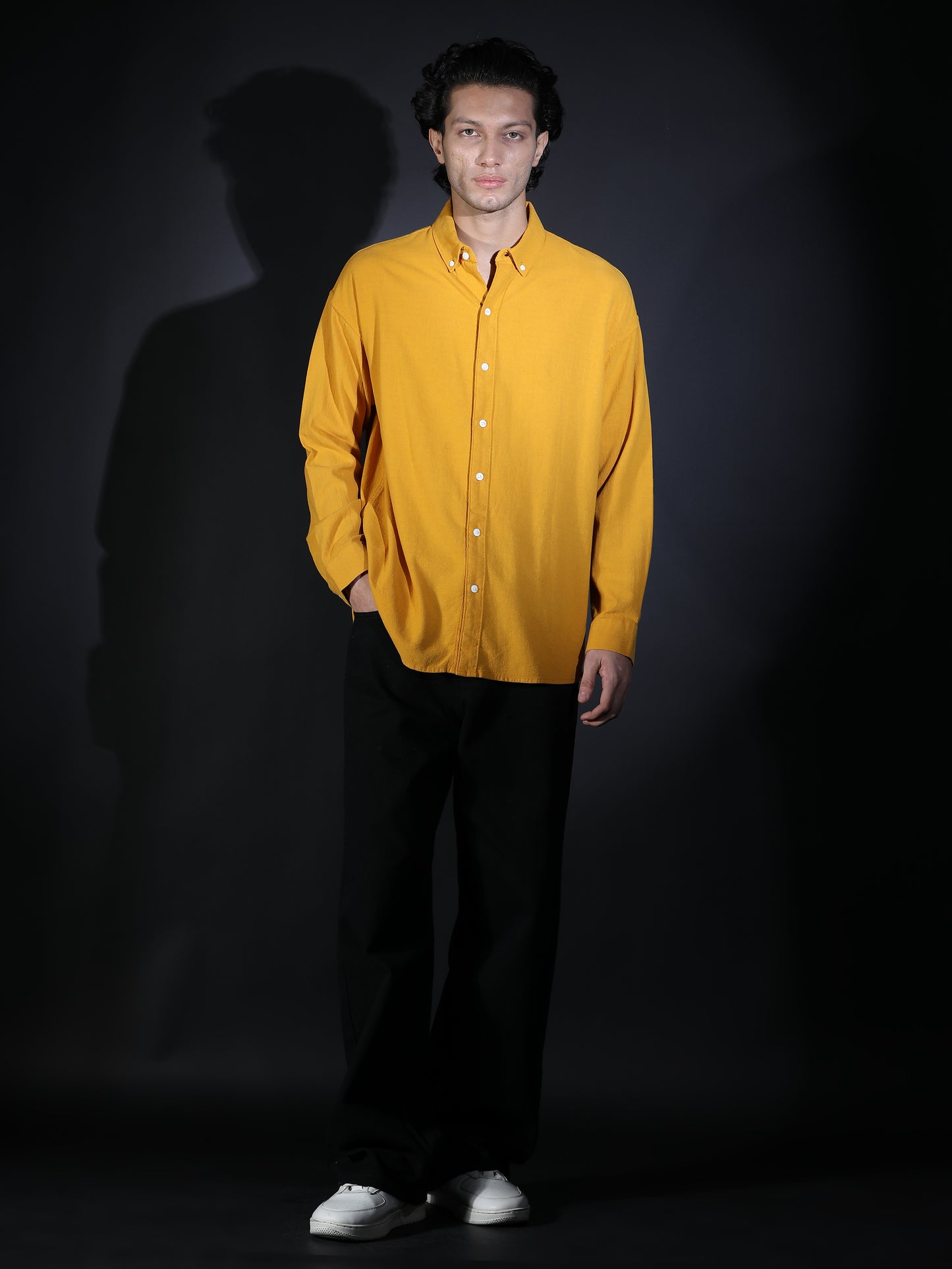 REGULAR FIT PLAIN SHIRT YELLOW1