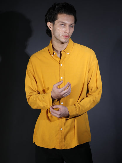 REGULAR FIT PLAIN SHIRT YELLOW1