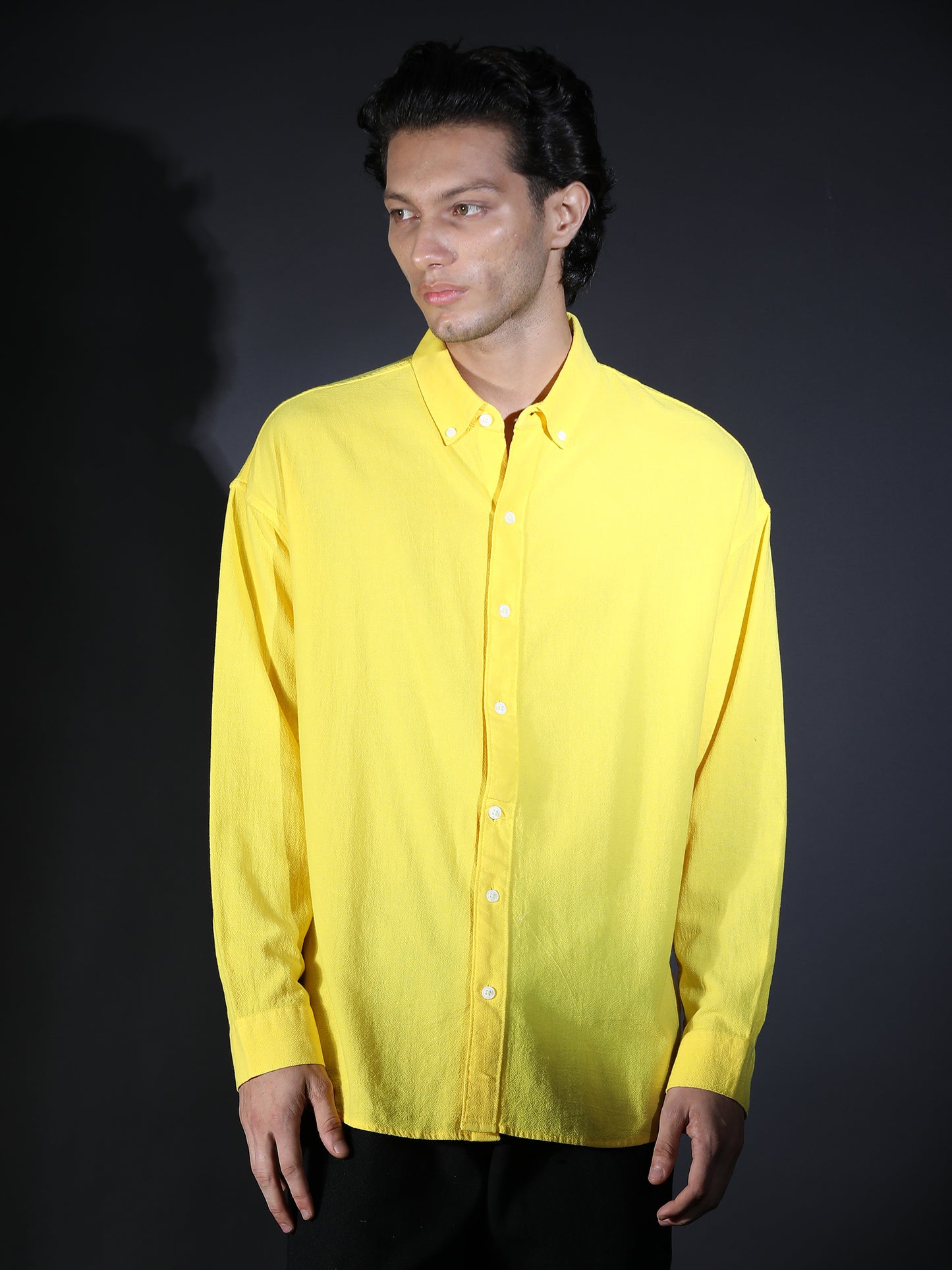 REGULAR FIT PLAIN SHIRT YELLOW