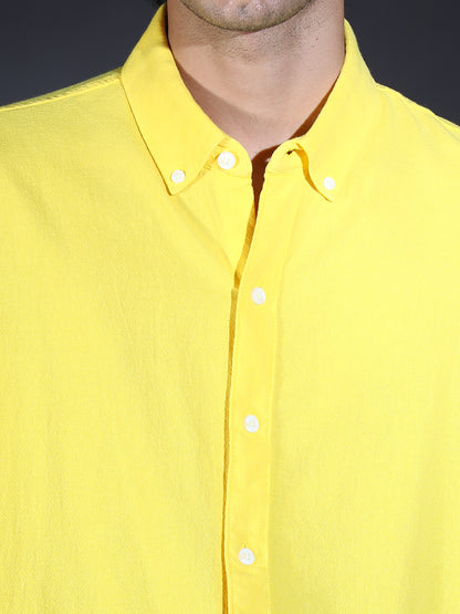 REGULAR FIT PLAIN SHIRT YELLOW