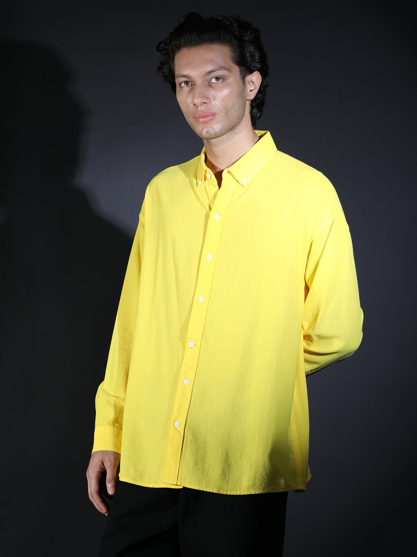 REGULAR FIT PLAIN SHIRT YELLOW