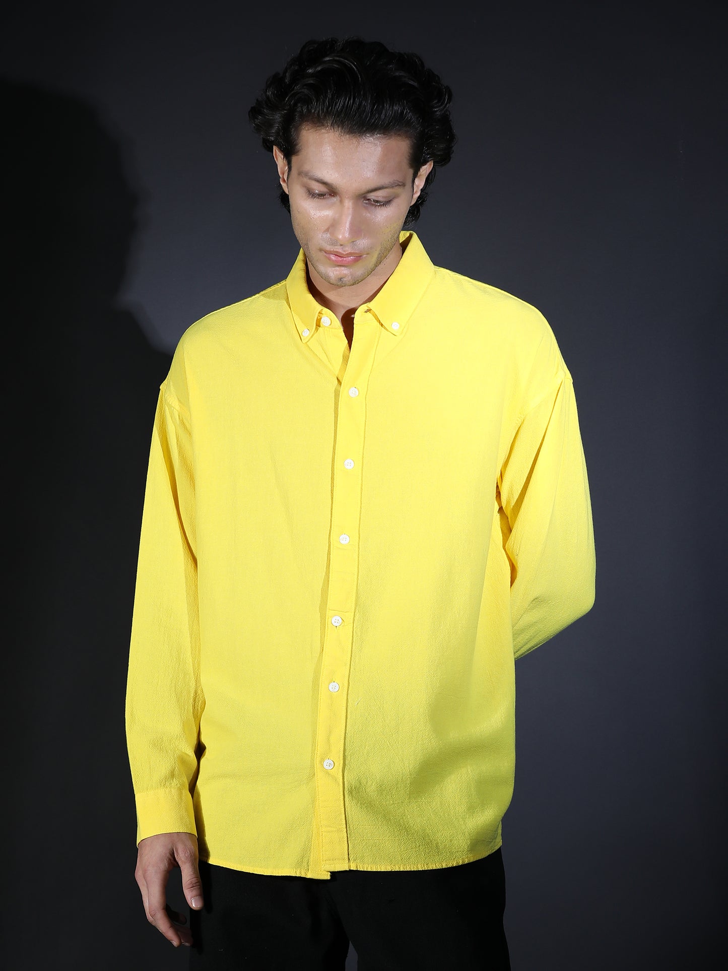 REGULAR FIT PLAIN SHIRT YELLOW